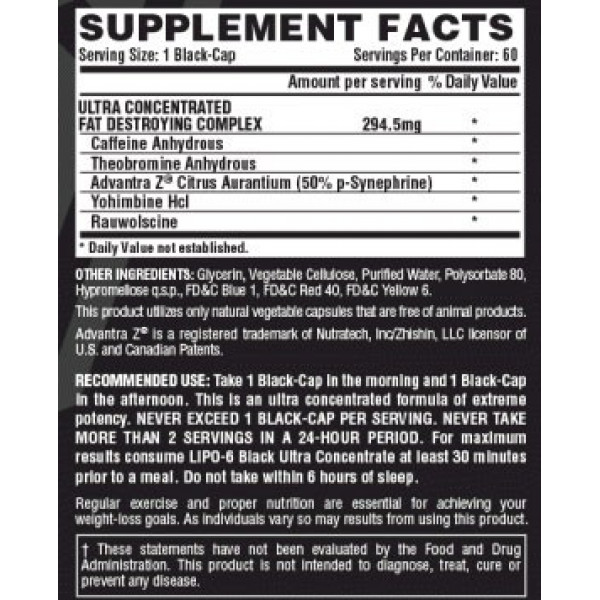 LIPO 6 Black Ultra Concentrate 60 kapsułek - Nutrex